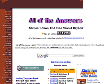 Tablet Screenshot of alloftheanswers.com